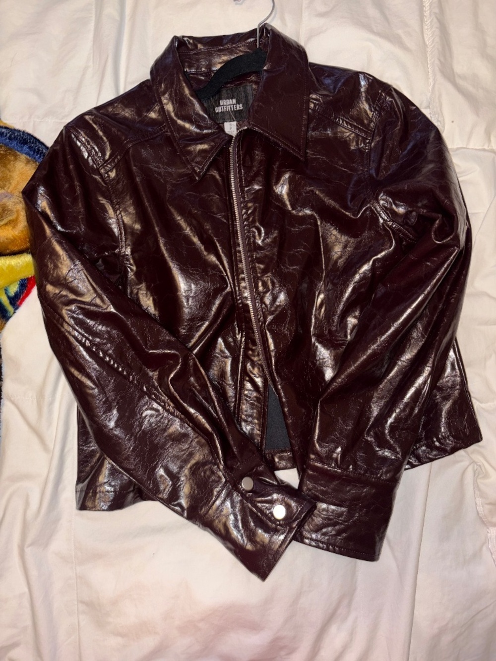 UO Roxy Zip-Up Faux Leather Moto Jacket